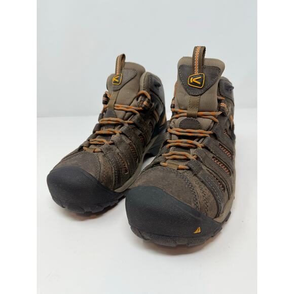 Keen Steel Toe Boots Men's 8.5 Brown Leather Orange Rugged Work Boots Outdoors - Picture 1 of 15